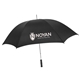 aerial view a black durable 60 windproof umbrella, image 1 of 2