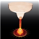 a clear bowl with orange stem 12 oz light up standard stem plastic margarita glass