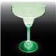 a clear bowl with green stem 12 oz light up standard stem plastic margarita glass