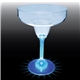 a clear bowl with blue stem 12 oz light up standard stem plastic margarita glass