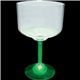 a clear bowl with green stem 18 oz light up standard stem plastic margarita glass