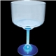 a clear bowl with blue stem 18 oz light up standard stem plastic margarita glass