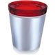a clear cup & red lid desk caddy - foil insert