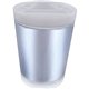 a clear cup & white lid desk caddy - foil insert
