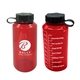 a red 32 oz bpa free motivational bottle