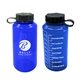 a blue 32 oz bpa free motivational bottle