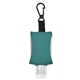aerial view a aqua .5 oz hand sanitizer with eva protector case and clip, image 1 of 2