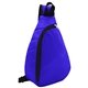 aerial view a royal blue puffy sling backpack, image 1 of 2