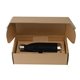 aerial view a matte black 17oz. cascade bottle with gift box, image 1 of 4