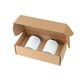 aerial view a white 10oz. stainless steel low ball glasses gift box set, image 1 of 2