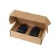 aerial view a black 10oz. stainless steel low ball glasses gift box set, image 1 of 2