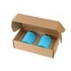 aerial view a sky blue 10oz. stainless steel low ball glasses gift box set, image 1 of 2