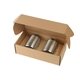 aerial view a stainless steel 10oz. stainless steel low ball glasses gift box set, image 1 of 2
