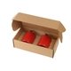 aerial view a brick red 10oz. stainless steel low ball glasses gift box set, image 1 of 2