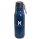 aerial view a matte navy 16 oz matte vacuum bottle, image 1 of 2