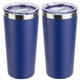 aerial view a navy blue senso(r) classic 17 oz vacuum insulated stainless steel tumbler, image 1 of 2