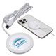 aerial view a white turbo 10w magnetic wireless charger, image 1 of 2