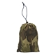 aerial view a olive/camo lightweight portable basecamp nylon hammock, image 1 of 7