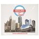 aerial view a clear 18 x 15 full color die cut handle plastic bag, image 1 of 2