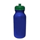 a blue bottle & translucent green lid 20 oz value cycle bottle with push n pull cap