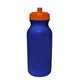 a blue bottle & translucent orange lid 20 oz value cycle bottle with push n pull cap