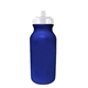 aerial view a blue bottle & white lid 20 oz value cycle bottle with push n pull cap, image 1 of 2