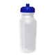 a frosted bottle & translucent blue lid 20 oz value cycle bottle with push n pull cap