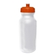 a frosted bottle & translucent orange lid 20 oz value cycle bottle with push n pull cap