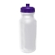 a frosted bottle & translucent purple lid 20 oz value cycle bottle with push n pull cap
