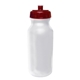 a frosted bottle & translucent red lid 20 oz value cycle bottle with push n pull cap
