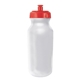 a frosted bottle & red lid 20 oz value cycle bottle with push n pull cap