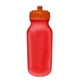 a red bottle & translucent orange lid 20 oz value cycle bottle with push n pull cap