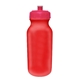 a red bottle & translucent pink lid 20 oz value cycle bottle with push n pull cap
