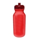 a red bottle & translucent red lid 20 oz value cycle bottle with push n pull cap