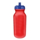 a red bottle & blue lid 20 oz value cycle bottle with push n pull cap