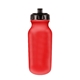 aerial view a red bottle & black lid 20 oz value cycle bottle with push n pull cap, image 1 of 2