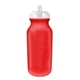 a red bottle & white lid 20 oz value cycle bottle with push n pull cap