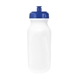 aerial view a white bottle & blue lid 20 oz value cycle bottle with push n pull cap, image 1 of 2