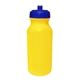 a yellow bottle & translucent blue lid 20 oz value cycle bottle with push n pull cap