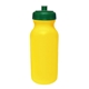 a yellow bottle & translucent green lid 20 oz value cycle bottle with push n pull cap