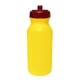 a yellow bottle & translucent red lid 20 oz value cycle bottle with push n pull cap