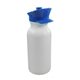aerial view a white bottle & blue lid 20 oz value cycle bottle with police hat push n pull cap, image 1 of 2