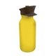aerial view a yellow bottle & brown lid 20 oz value cycle bottle with police hat push n pull cap, image 1 of 2