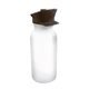 aerial view a frosted bottle & brown lid 20 oz value cycle bottle with police hat push n pull cap, image 1 of 2