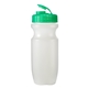 aerial view a frost bottle & translucent green (flip top lid) lid 20 oz bike water bottle, image 2 of 2