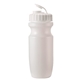 aerial view a white bottle & white (flip top lid) lid 20 oz bike water bottle, image 2 of 2