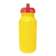 aerial view a yellow bottle & red lid 20 oz value cycle bottle with push n pull cap, image 3 of 4