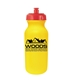 aerial view a yellow bottle & red lid 20 oz value cycle bottle with push n pull cap, image 4 of 4