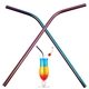 a iridescent iridescent metal straw