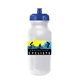 aerial view a frosted bottle & blue lid 20 oz value cycle bottle, full color digital, image 2 of 2